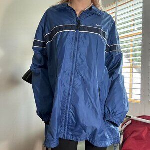 Vintage Zip Up Nike Stripped Blue Windbreaker